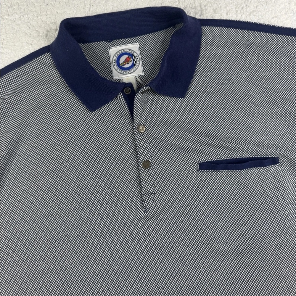 Vintage Greenline Sport Polo Shirt Size XL‎ short Sleeve 80s 90s Blue Check
